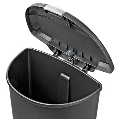 simplehuman 50-Liter Black Plastic Trash Can with Lid at