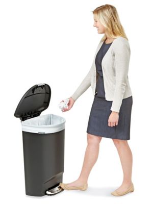 Rubbermaid® Slim Jim® Step-On Trash Can - 13 Gallon, Red H-5904R