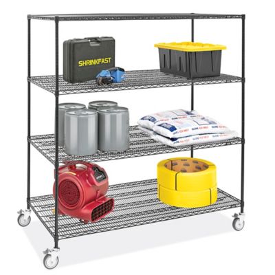 Black Mobile Shelving - 72 x 36 x 78" H-9151BL