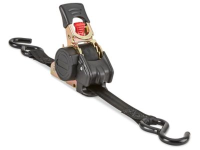 Uline Retractable Ratchet Tie-Downs - S-Hook, 1" x 10', 1,200 lb Capacity H-9152