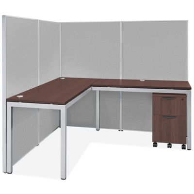 Single Row Downtown Privacy Workstation - 1-Person, 62" Height, Espresso H-9207-62ESP