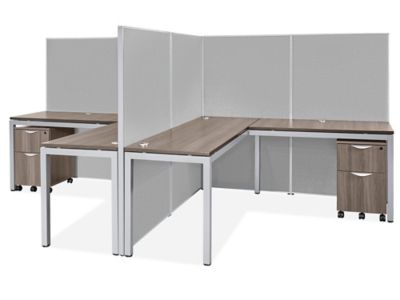 Downtown Office Workstation - 2-Person L-Desk, 120 x 72, Gray H-8248 -  Uline