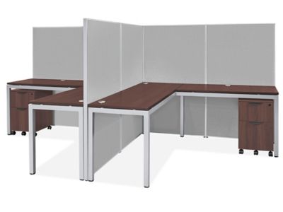 Downtown Privacy Workstation - Double Row, 2-Person, 62