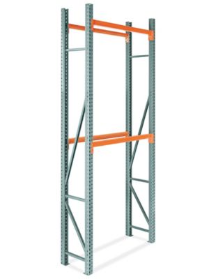 2 Level 144w x 48d x 96h Pallet Racking with Front-to-Back Supports  Starter