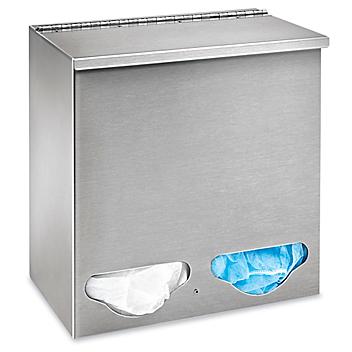 All Purpose Stainless Steel Dispenser - Dual Compartment, 12 x 12 x 6" H-9261