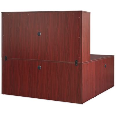 Classic Office L-Desk with Hutch - 72 x 72, Mahogany H-9265 - Uline