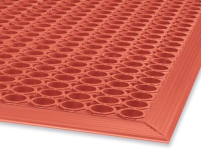 Serve Secure Red Rubber Floor Mat - Anti-Fatigue, Grease-Resistant