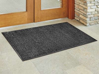 Aqua-Lock Microfiber Mat - 3 x 5', Charcoal/Black H-9396GR