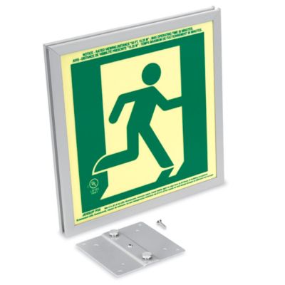 Glo Brite® Exit Sign - Running Man, Single Sided, Green H-9409