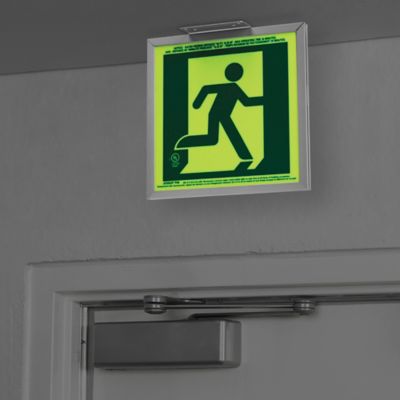 Glo Brite® Exit Sign - Running Man, Single Sided, Green H-9409