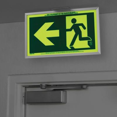 公式通販サイトセール Glo H Green Sided, Double Man, Running - Sign Exit Brite® Signs