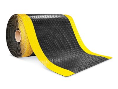 Diamond Plate Mat - 9/16 thick, 3 x 75', Black/Yellow