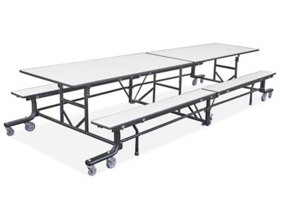  Rectangle Mobile Cafeteria Table with Benches