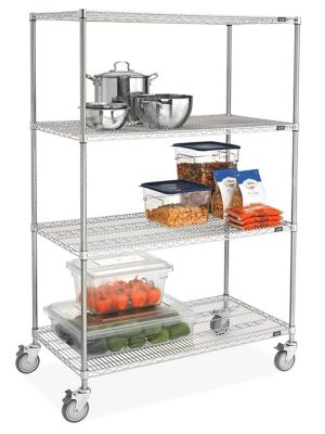 Stainless Steel Mobile Shelving 48 X 24 X 78 H 9489 Uline   H 9489