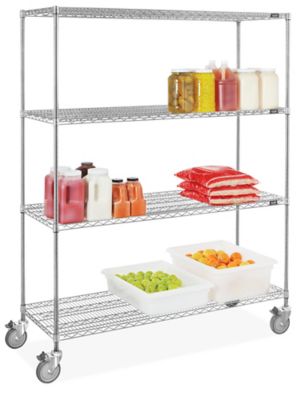 Stainless Steel Mobile Shelving - 60 x 24 x 78" H-9490