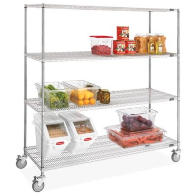 Stainless Steel Mobile Shelving - 72 x 24 x 78" H-9491