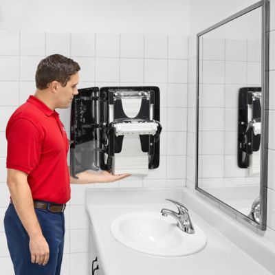 Tork® PeakServe® Mini Towel Dispenser - Black H-9492BL - ULINE