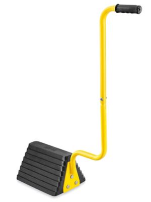 Wheel Chock with Long Handle - Rubber, Black H-9531BL