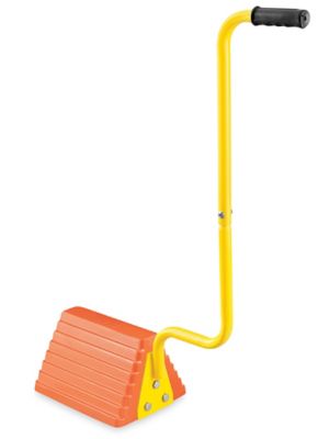 Wheel Chock with Long Handle - Rubber, Orange H-9531ORG