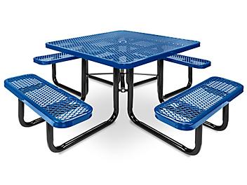 Metal Picnic Table - 46" Square, Blue H-9537BLU