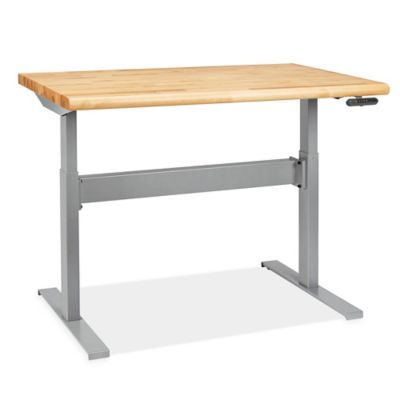 Electric Adjustable Height Workbench - 48 x 30", Maple Top H-9618-MAP