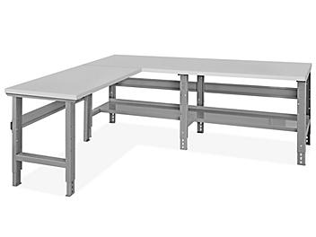 L-Shaped Industrial Packing Table - 96 x 78", Laminate Top H-9620-LAM