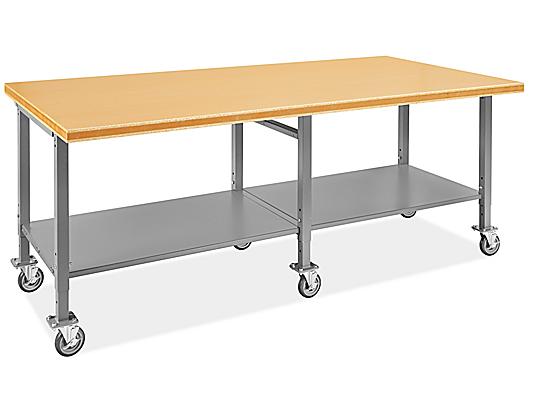 Mobile Heavy-Duty Packing Table - 96 x 48, Composite Wood Top