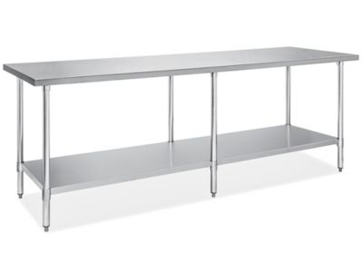 Economy Stainless Steel Worktable with Bottom Shelf - 96 x 30