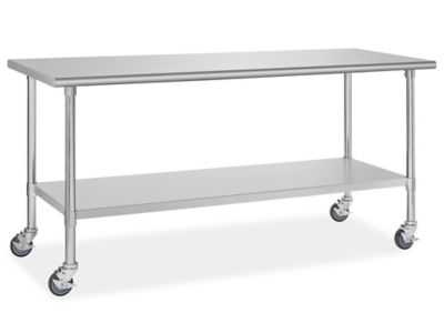 Standard Mobile Stainless Steel Worktable - 72 x 30" H-9647