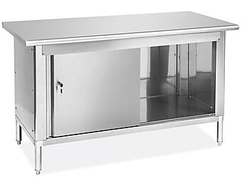 Stainless Steel Cabinet Workbench without Backsplash - 60 x 30" H-9653