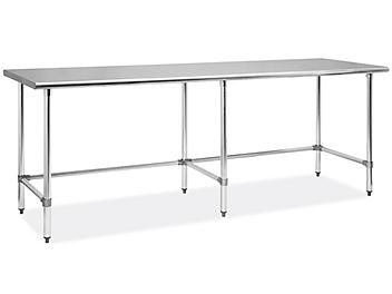 Standard Stainless Steel Worktable without Bottom Shelf - 96 x 30" H-9655