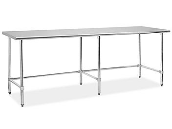 Deluxe Stainless Steel Worktable without Bottom Shelf - 96 x 30" H-9656