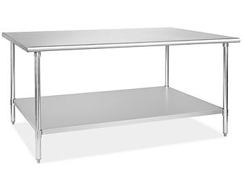 Standard Stainless Steel Worktable with Bottom Shelf - 72 x 48" H-9657