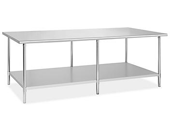 Standard Stainless Steel Worktable with Bottom Shelf - 96 x 48" H-9658