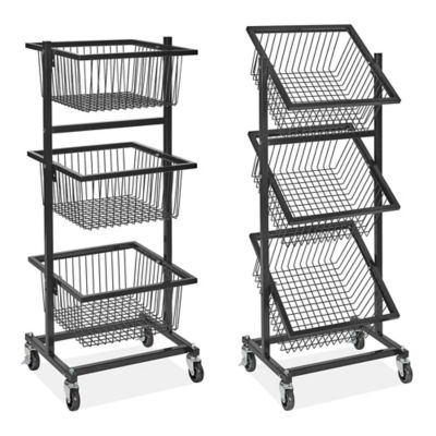Tiered Wire Basket Stand - Square H-9697 - ULINE