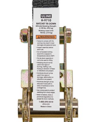 Uline Ratchet Tie-Downs - S-Hook, 1
