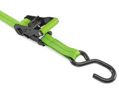 Uline Hi-Vis Ratchet Tie-Down - S-Hook, 1" x 15', 2,100 lb Capacity H-9714
