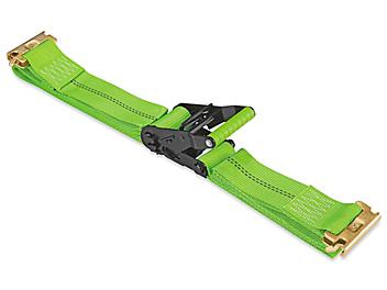 Uline Hi-Vis Ratchet Tie-Down - E-Track, 2" x 12', 3,000 lb Capacity H-9715