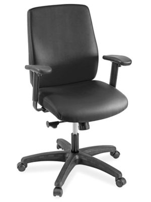 Vinyl Task Chair with Adjustable Arms Black