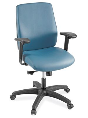 Vinyl Task Chair with Adjustable Arms Black H 9727BL Uline