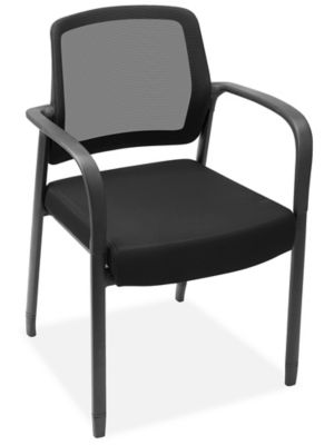 Fabric Pinnacle Guest Chairs - Stationary, Black H-9748BL