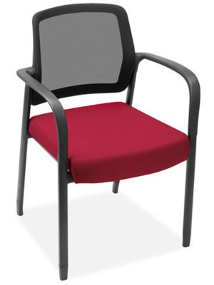 Fabric Pinnacle Guest Chairs - Stationary, Red H-9748R