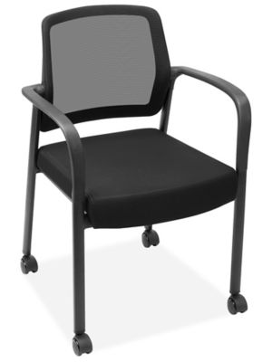 Pinnacle Guest Chairs Mobile, Black H9749BL Uline