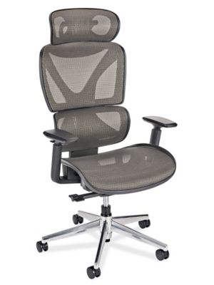 Deluxe All-Mesh Chair with Headrest - Gray H-9765GR