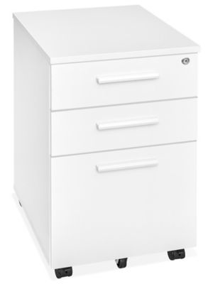 Designer Mobile 3-Drawer Pedestal File - White