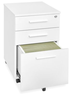 3-Drawer Mobile File Cabinet With Lock - Rolling Metal Storage On Wheels | Fully Assembled, White Or Black
