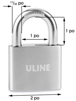Uline – Cadenas à combinaison avec clé optionnelle – Arceau de 3/4