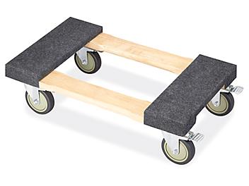 Deluxe Hardwood Carpet End Dolly - 30 x 18", 5" Casters, 1,500 lb Capacity H-9843