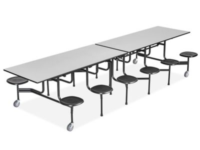 Rectangle Mobile Cafeteria Table with Stools