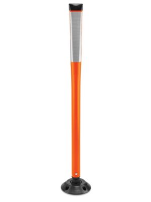 Flexible Delineator Flat Face Post with Base - 48", Orange H-9870ORG